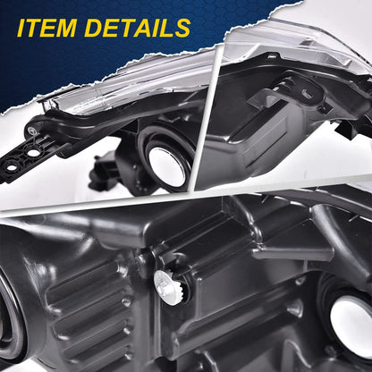 G-PLUS Projector Headlights,Fit 2019 2020 Nissan Altima 4-Door Sedan S SL SV SR ONE,(ONLY For Factory Halogen Headlights),Automotive Headlamps Chrome Housing,Driver Side(Left),faros delanteros