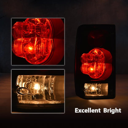 G-PLUS Tail Lights Brake Lamp w/Bulbs Compatible with Toyota Hilux Pickup Truck 1989-1995 8156089166, 8155089166, TO2800105, TO2801105 Clear Lens Black Housing LH&RH Luces TraserasAssembly