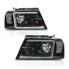 G-PLUS LED Headlights Assembly Fit 2004-2008 Ford F150,Fit Lincoln Mark LT 2006-2008(NOT Fit 2004 F150 Heritage/Flareside Beds) Clear Lens Black Housing Clear Reflector Headlamps,faros delanteros