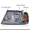 G-PLUS Headlights Assembly, Fit 2004-2008 Ford F150/2006-2008 Lincoln Mark Lt(NOT Fit 2004 F150 Heritage/Flareside Beds),Smoky Lens Chrome Housing Amber Reflector Bumper Headlamps
