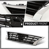 G-PLUS Front Bumper Upper Grille w/Insert Compatible with Nissan Sentra SR 2013-2015 Chrome Shell Grill Inserts 623103RM0A NI1200253