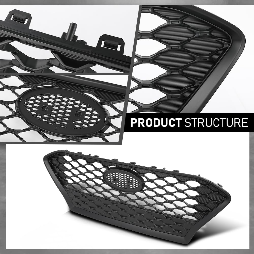 G-PLUS Front Bumper Radiator Grille Compatible with Hyundai Kona 2018-2021 Black 86350J9000