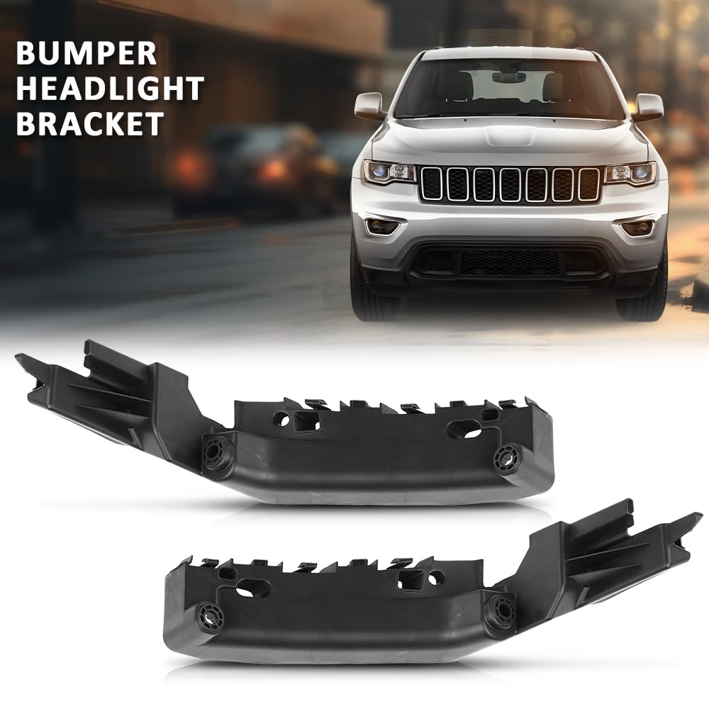 G-PLUS Front Bumper Bracket Headlight Support Pair Compatible with Jeep Grand Cherokee 3.6L 5.7L 2014-2018 68223469AA