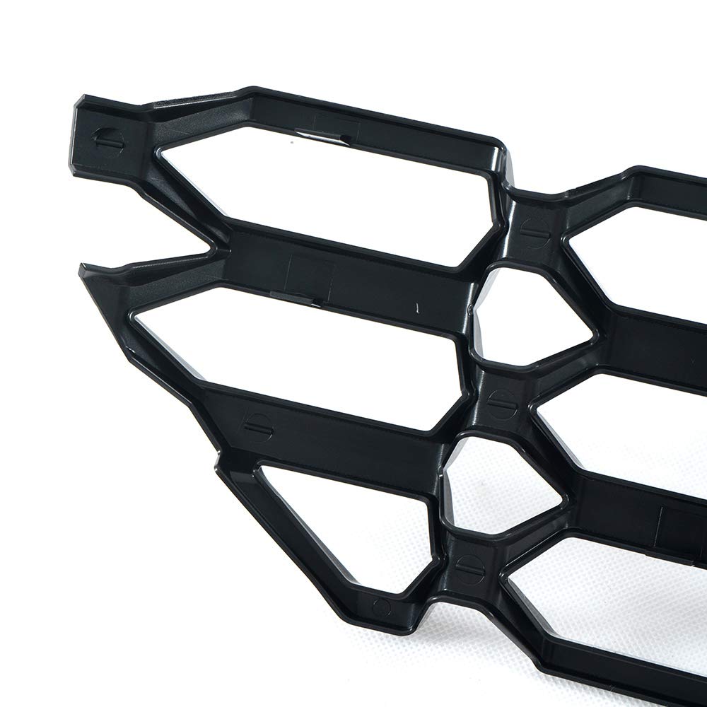 G-PLUS Front Lower Chrome Grille Insert Snap On Black Compatible with Chevy Silverado 1500 2016-2018