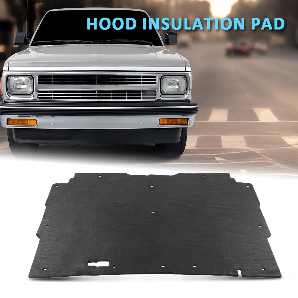 G-PLUS Hood Insulation Pad 1/2" with Clips Compatible with Chevy S10 1982-1993,Fit Chevy S10 Blazer 1983-1993 Black