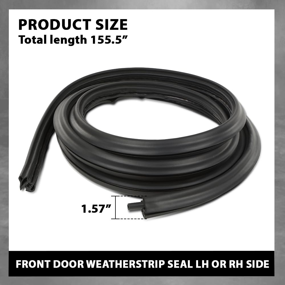 G-PLUS Front Door Weatherstrip Seal LH or RH Side Compatible with Chevy Silverado 1500 2007-2013,Fit Chevy Silverado 2500HD 3500HD 2007-2014,Fit GMC Sierra 1500 2500HD 3500HD 2007-2014