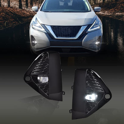G-PLUS Clear LED Bumper Fog Lights Compatible with 2019-2021 Murano models only Front Bumper LED Fog Lamps Replacements Assembly 2pcs Driver & Passenger Side