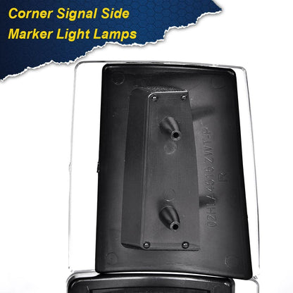 G-PLUS Corner Light Fit 1994-2000 Chevy CK/C10 1500 2500 3500 2WD,(ONLY For Composite Headlights) Signal Side Marker Lamps (Clear Lens Black Housing Clear Reflector) Bumper Headlamps,faros Assembly