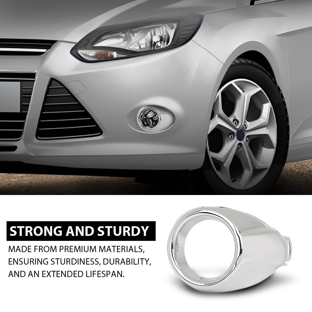 G-PLUS Left Fog Light Cover Trim Driving Lamp, Compatible with Ford Focus SE SEL Titanium Hatchback/Sedan 4-Door 2012-2014, Driver Side, CP9Z17E811C, FO1038117