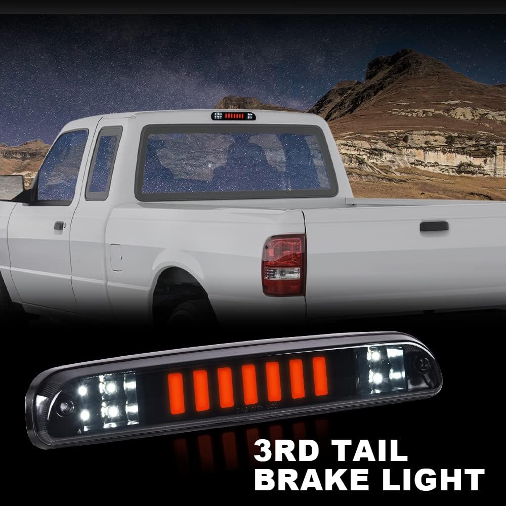 G-PLUS LED Third Brake Light Compatible with Ford Ranger 1993-2011/ Ford F250 F350 F450 F550 Super Duty 1999-2016/ Mazda B2300 B2500 B3000 B4000 1995-2003 High Mount Stop Light(I-Type)