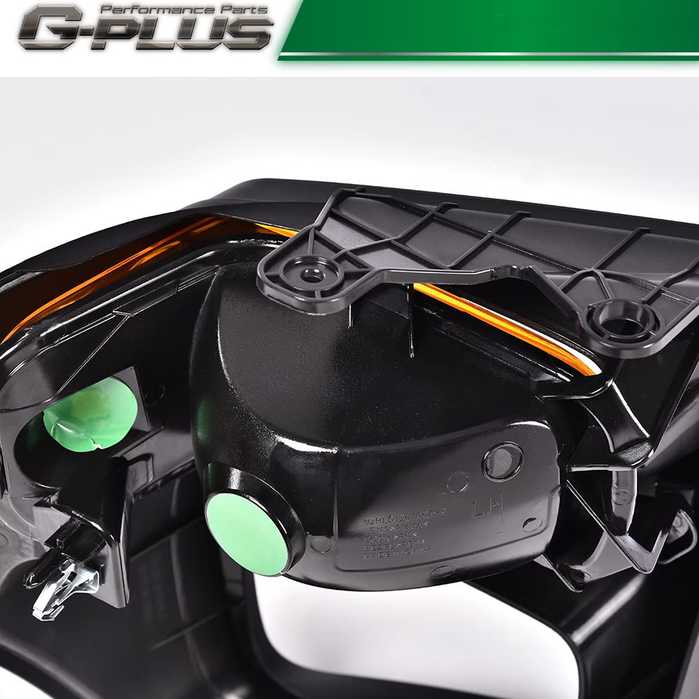 G-PLUS Headlight Trim Bezel with Parking Turn Signal Light Compatible With 08-14 Ford E150/08-14 Ford E250/08-19 Ford E350 (Driver & Passenger Side)