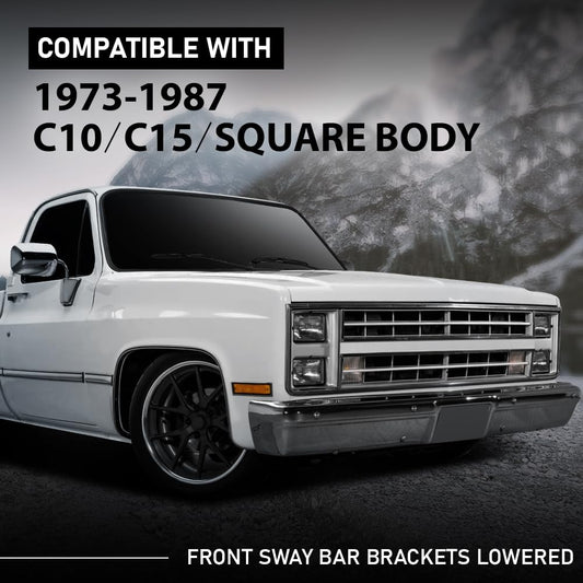 G-PLUS Front Sway Bar Brackets Lowered Compatible with Chevy C10 GMC Truck 1973-1987