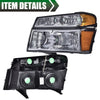 G-PLUS Headlights Assembly,Fit Chevy Colorado/GMC Canyon 2004-2012,Fit Isuzu i-280 i-350 2006/Isuzu i-290 i-370 2007-2008 Headlamps, Smoky Lens Chrome Housing Amber Reflector,faros delanteros