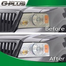 G-PLUS Headlight Lens Cover 2PCS for Ford F150 Lincoln Mark LT 2004-2008 Clear Lens Additional Angle