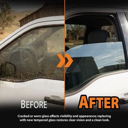 G-PLUS Front Driver Left Side Door Glass Tempered Window Compatible with Ford F150 / F250 / F350 / F450 2015-2024 FL3Z1521411A, DD12394GTYN Direct Fit OE Standard Clear