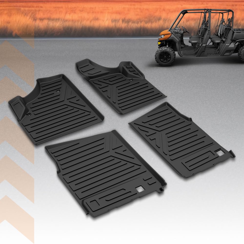 G-PLUS TPE Front Floor Mat Pad Liner Fit Can-Am Defender MAX HD7 HD8 HD9 HD10 2016-2025 1st Row Truck Accessories Cargo Liners All Weather Protection 4PCS Black Alfombras para Carro