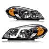 G-PLUS LED Headlights Assembly Fit Chevy Monte Carlo 2006 2007/Chevy Impala 2006-2013/Chevy Impala Limited 2014-2016 DRL Corner Headlamps Clear Lens Chrome Housing Amber Reflector,faros delanteros