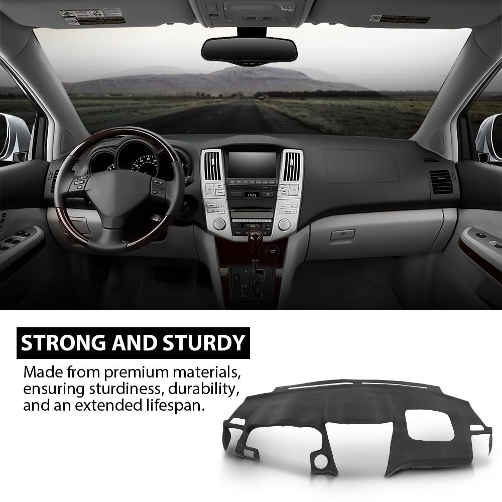G-PLUS TPE Molded Dash Cover Compatible with RX330 2004-2006/ RX350 2007-2009/ RX400h 2006-2008 Black