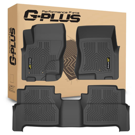 G-PLUS Floor Mats Compatible with Nissan Frontier Crew Cab 2008-2021 TPE Floor Liners All Weather Protection 3 Piece Black Floor Cargo Liners