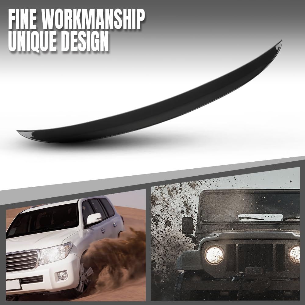 G-PLUS Rear Trunk Spoiler Wing Compatible with BMW 3 Series E92 Coupe 2007-2013 Fit BMW M3 E92 Coupe 2006-2013 Rear Trunk Spoiler Lip Glossy Black