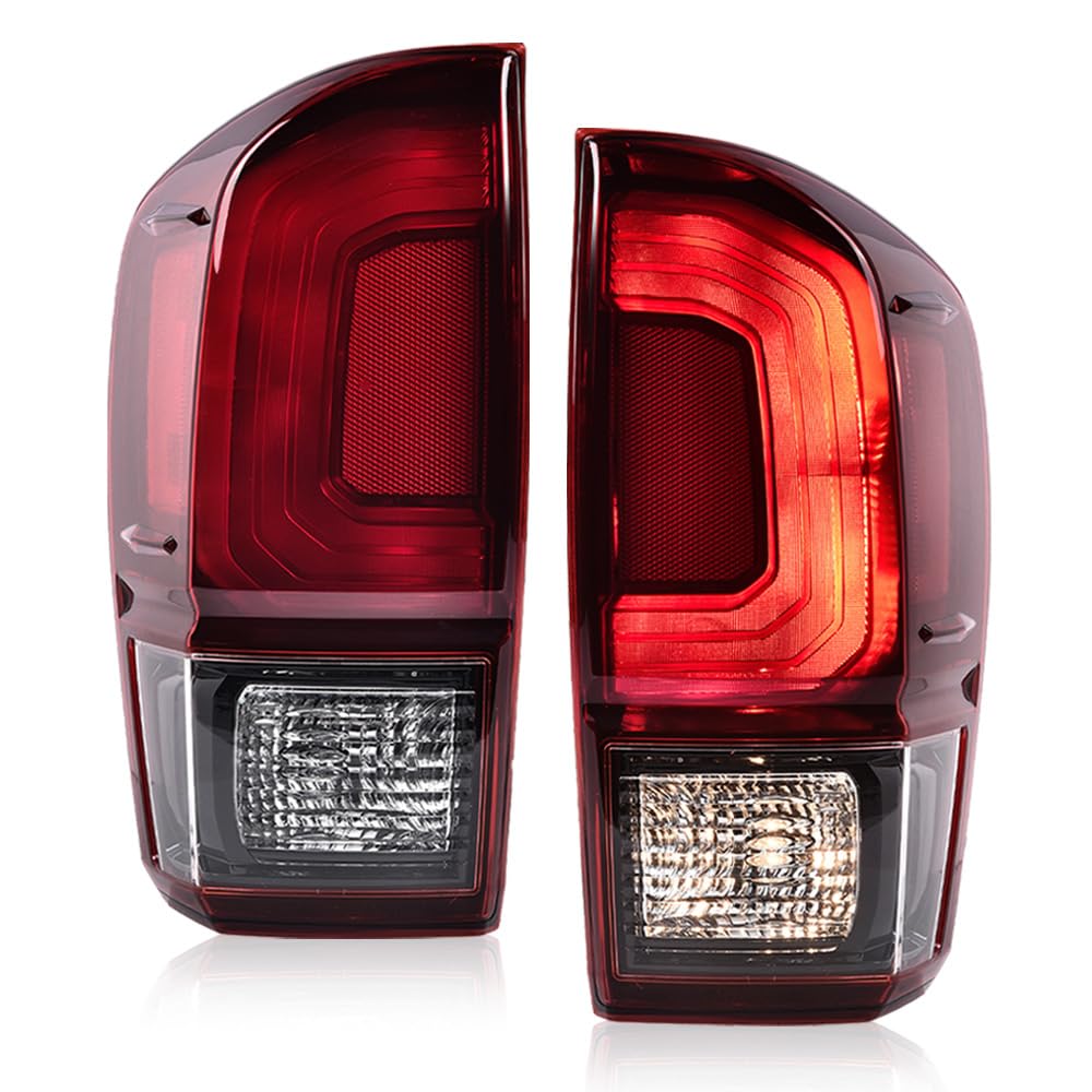 G-PLUS Tail Lights Compatible with Toyota Tacoma 2016-2023 Brake Tail Lamp Red Clear Lens Left & Right Luces TraserasAssembly