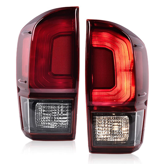 G-PLUS Tail Lights Assembly w/Bulbs Compatible with Toyota Tacoma 2016-2023 Left & Right Rear Brake Lamps, Red Lens Clear Housing, 8156004170 8155004170