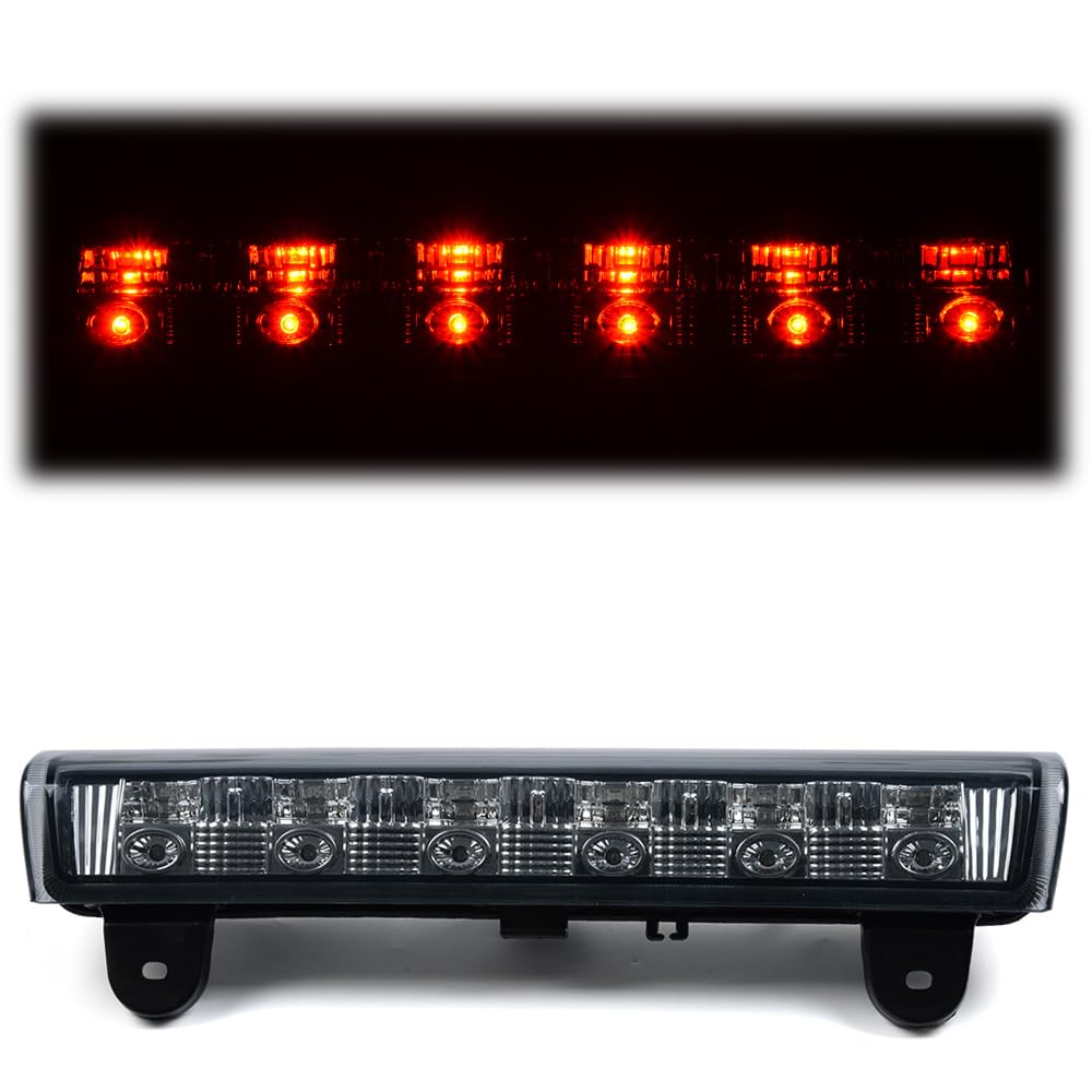 G-PLUS LED Third Brake Light Compatible with Chevy Suburban Tahoe/GMC Yukon 2000-2006 3rd Stop Tail Lamps, Smoky Lens Chrome Housing, GM2890107