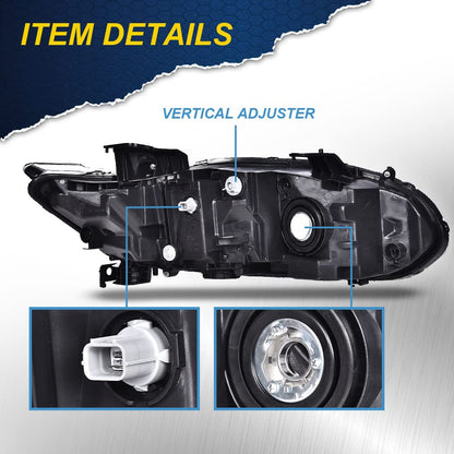 G-PLUS Headlights Assembly, Compatible with 2018 2019 2020 Honda Accord Right Bumper Headlamp, Clear Lens Black Housing Amber ReflectorBumper Headlamps,faros delanteros