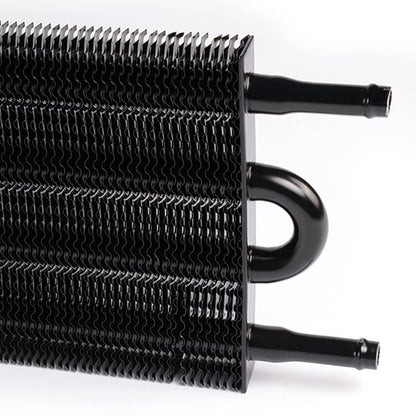 G-PLUS 4 Row AN6 Universal Aluminum Remote Transmission Oil Cooler/Auto-Manual Radiator Converter Black