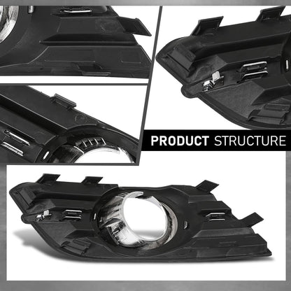 G-PLUS Front Right Passenger Side Bumper Fog Light Bezel Trim Compatible with Buick Encore 2013 2014 2015 2016 GM1038173, 95470237 Chrome Black