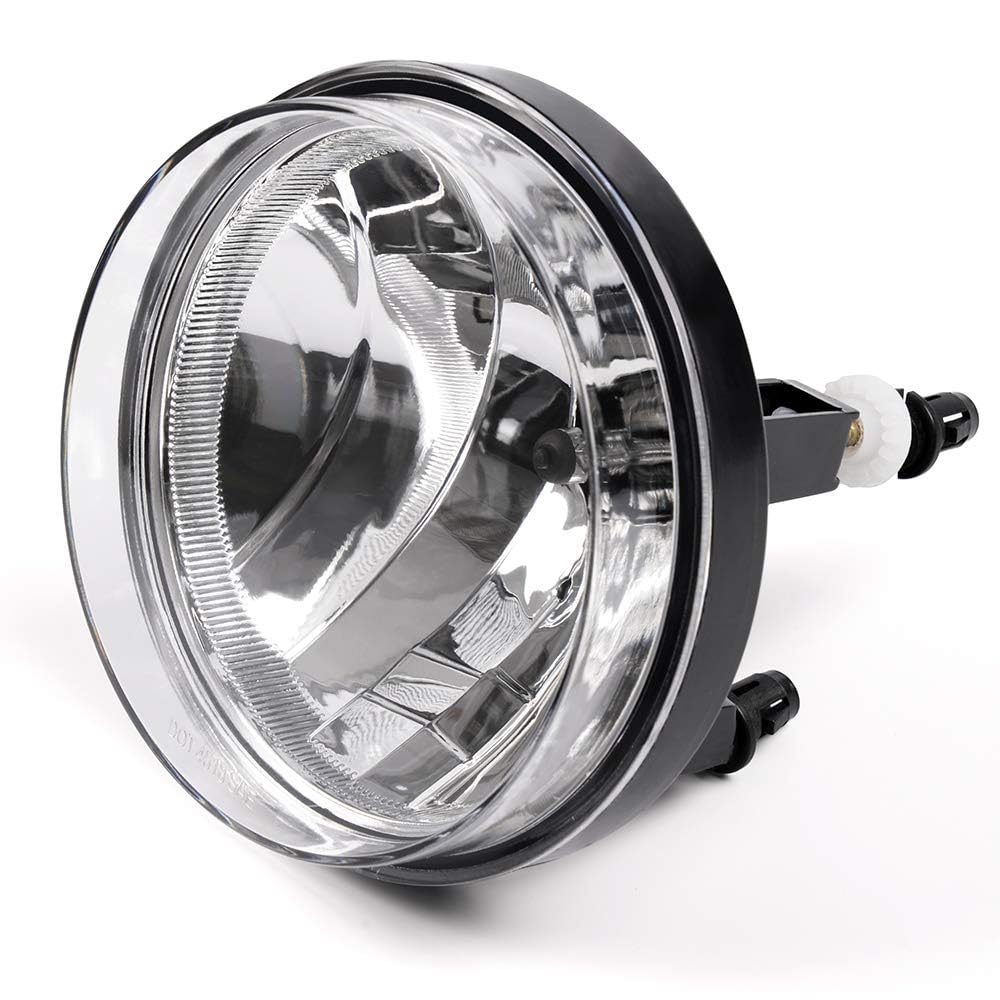 G-PLUS Left and Right Front Bumper Driving Fog Lights Lamps + H8 Bulbs Compatible With GMC Sierra 1500 2500HD 3500HD 2007 2008 2009 2010 2011 2012 2013 Pickup Clear Lens Faro Antiniebla