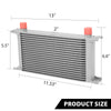 G-PLUS Universal Racing Aluminum Engine Transmission Oil Cooler 19 Row English-style AN10-10AN Silver T-6061 Aluminum