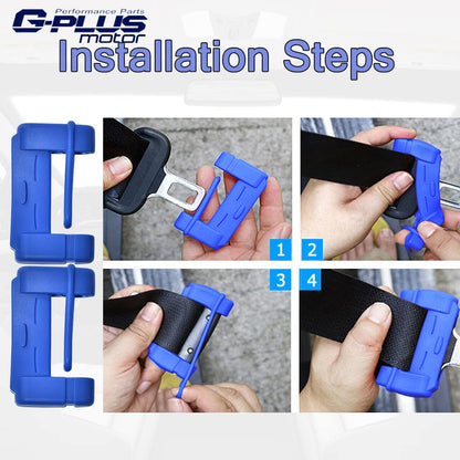 G-PLUS Universal Seat Belt Buckle Cover Replacement For Auto Car Seat Belt Buckle Clip Protector Trim Silicone Safety Accessories (Blue)