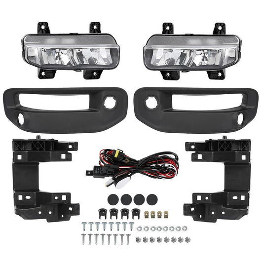 G-PLUS Front Bumper LED Fog Lights Lamps+Bracket Kit Compatible with Dodge Ram 1500 2019-2021 68273291AB