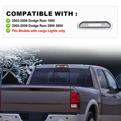 G-PLUS LED Third Brake Light Compatible With 02-09 Dodge RAM, 3RD LED Bar Brake/Cargo Light,Type X (Clear lens Chrome Housing Amber Reflector)