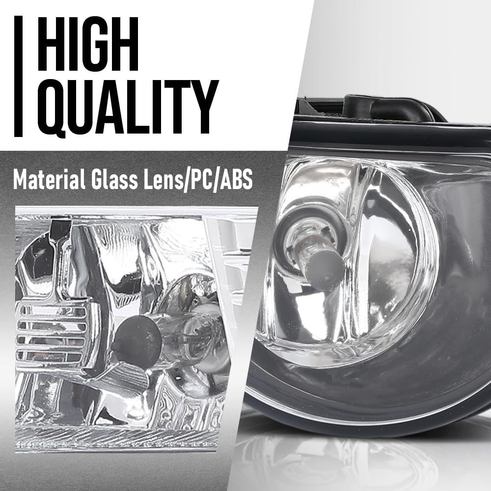 G-PLUS Front Bumper Fog Light Lamps Left & Right Side Pair Compatible with Audi A8 D3 2004 2005 2006 2007 4E0941699A, 4E0941700A Black