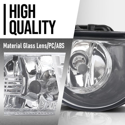 G-PLUS Front Bumper Fog Light Lamps Left & Right Side Pair Compatible with Audi A8 D3 2004 2005 2006 2007 4E0941699A, 4E0941700A Black
