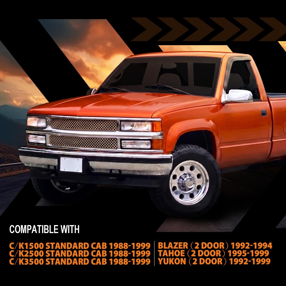 G-PLUS Out-Channel Mount Ventvisor Window Deflectors Compatible with Chevy/GMC C/ K1500/ 2500/3500 Standard Cab 1988-1999 2 PCS Smoky