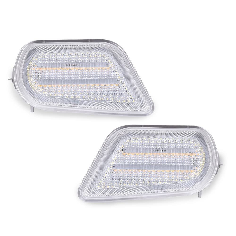 G-PLUS Side Marker Corner Parking Light Compatible With 1998-2002 Pontiac Firebird Trans Am Front Bumper Corner Marker Turn Signal Lamp 10301404 10301405 GM2520177 GM2521177