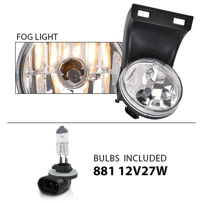 G-PLUS Fog Lights Lamp w/Bulbs Compatible with Dodge Ram 1500 1994-2001 Fit Ram 2500 3500 Pick Up Truck 1994-2002 55055181, CH2592109, 55055180, CH2593109 Clear Lens