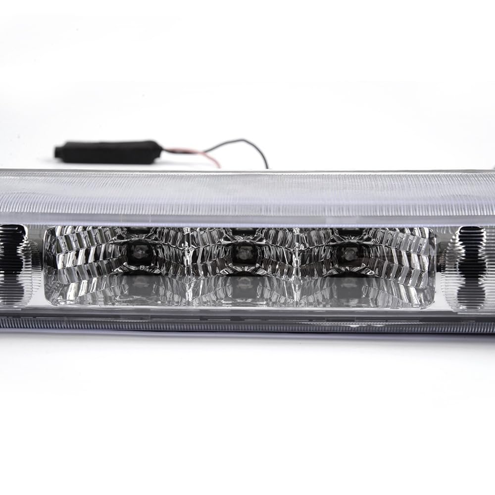 G-PLUS LED Third Brake Light Compatible with Chevy Silverado/GMC Sierra 1500 2500 3500 1999-2006 3rd Cargo Tail Stop Lamps, Clear Lens Chrome Housing, 264115BK 5978318