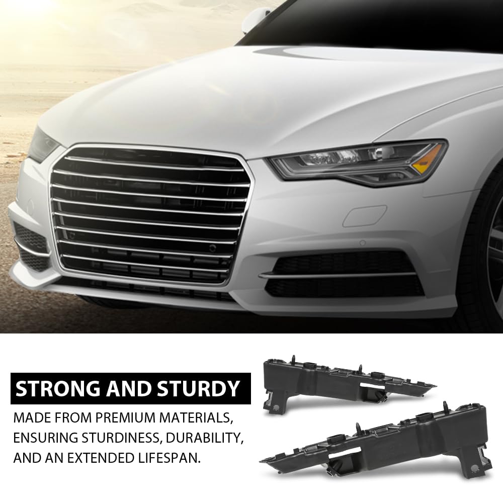 G-PLUS Pair Front Bumper Brackets, Compatible with Audi S6/ A6/ A6 Quattro 2012-2018, Left Driver & Right Passenger Side 2PCS, 4G0807283, 4G0807284
