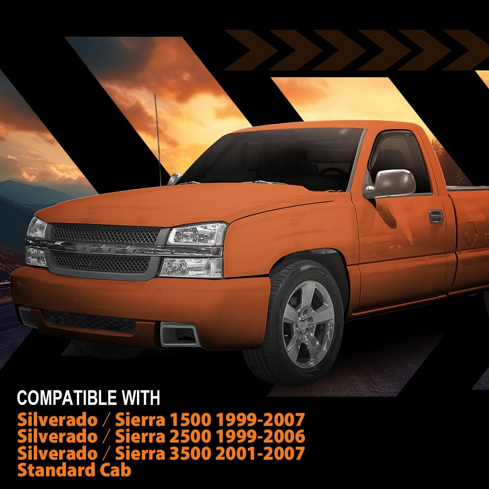 G-PLUS Out-Channel Window Vent Visor Deflectors Rain Guards Compatible with Chevy Silverado/GMC Sierra 1500 1999-2007 Impact-Resistant PC 2 PCS Smoky