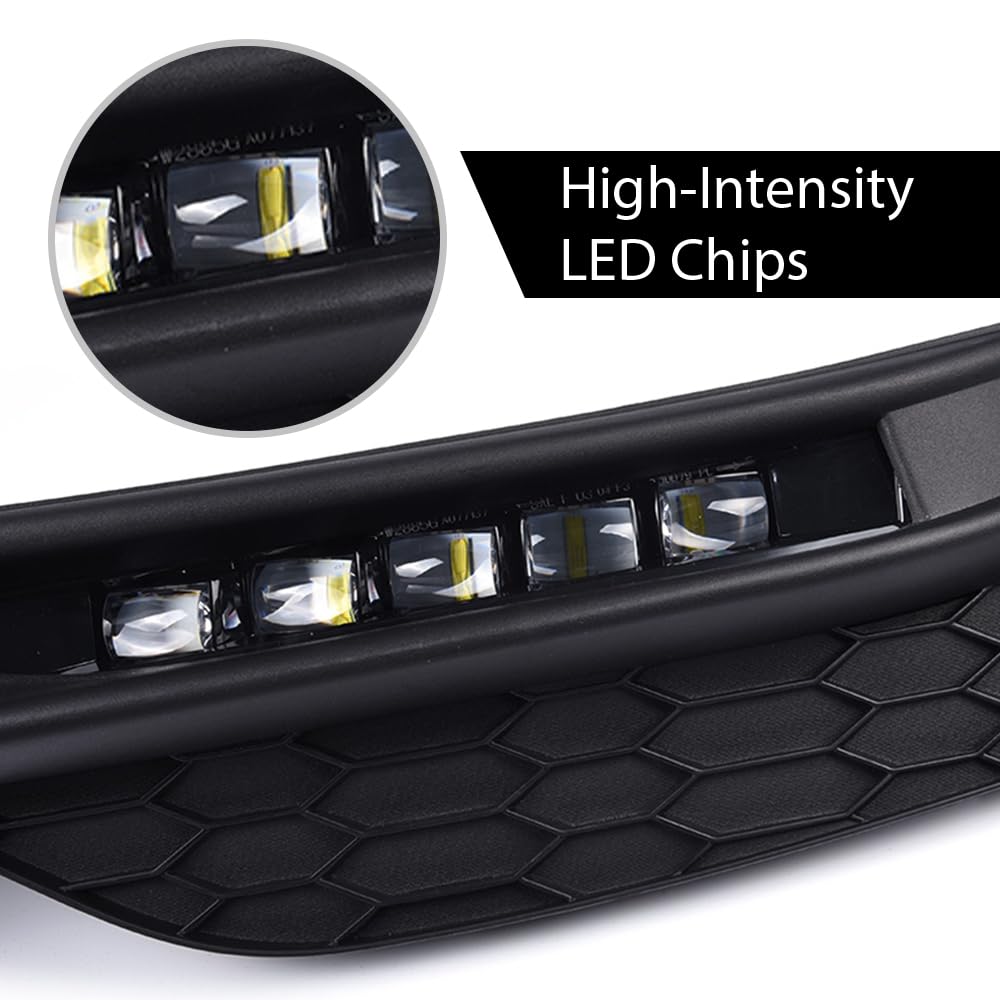 G-PLUS Front Bumper Fog Lights Lamps with Bezels Switch and Wiring Kit Compatible with Honda Accord 4-Door Sedan 2016 2017 Clear Lens