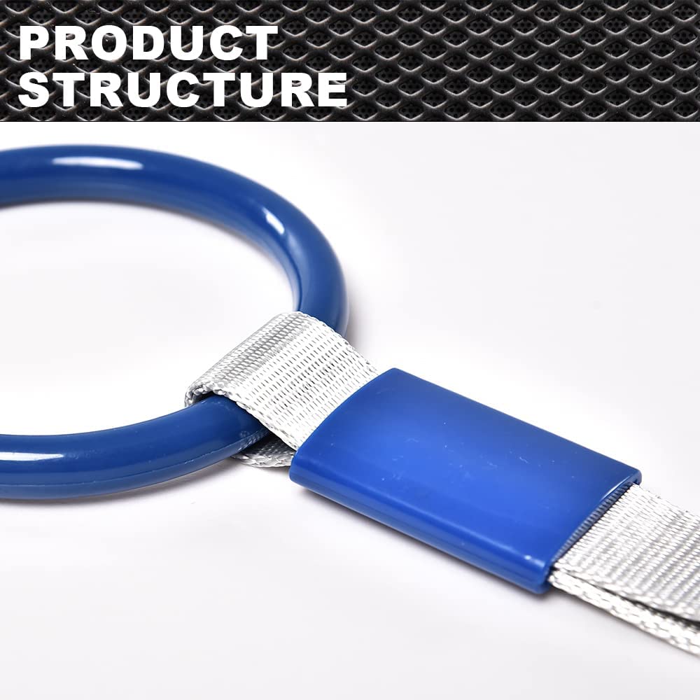 G-PLUS JDM Tsurikawa Ring Round Subway Train Bus Car Handle Hand Straps Drift Charm, Rear Bumper Warning Ring (Blue)