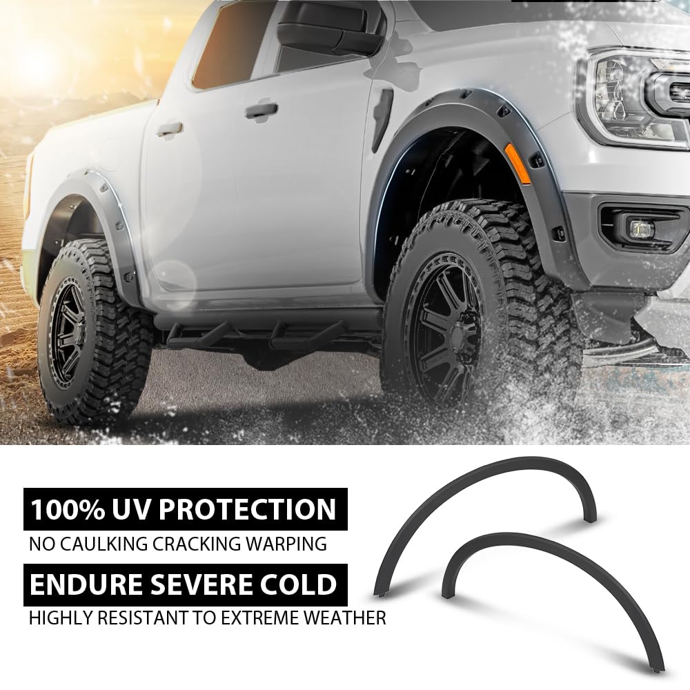 G-PLUS Front Left Right Side Wheel Arch Molding Fender Flares Compatible with Buick Encore 2013 2014 2015 2016 2017 2018 2019 2020 2021 2022 95275468, 95275469 Black