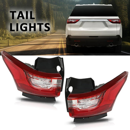 G-PLUS Tail Light Assembly Rear Brake Lamp Compatible with Chevy Traverse 2018-2021 Pair Left&Right 84618033 84618032 Luces Traseras Rear Brake Lamps Assembly