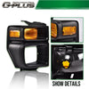 G-PLUS Headlight Trim Bezel with Parking Turn Signal Light Compatible With 08-14 Ford E150/08-14 Ford E250/08-19 Ford E350 (Passenger Side (Right))