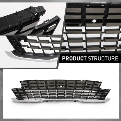 G-PLUS Front Upper Grille With Chrome Trim W/Camera Hole Compatible with Kia Carnival 2022-2024 86350R0110, 86350-R0110