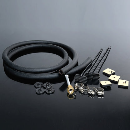 G-PLUS 4 Row AN6 Radiator Remote Aluminum Transmission Racing Oil Cooler + Oil Hose Mounting Kit Universal For Cars Trucks Silver